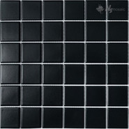 Мозаика P-528 керамика 30.6х30.6 см матовая чип 48х48 мм, черный