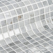 Мозаика Gibeon стекло 31.3х49.5 см глянцевая чип 2.5x2.5 мм, серый