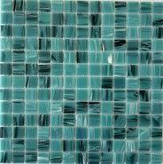 Мозаика Pixmosaic PIX131 из стекла, чип 23x23 мм, сетка 327х327х4 мм матовая бирюзовый