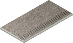 Ступень угловая Грэй Закругленная Грип 30x60 Левая керамогранит антискользящая (grip) 620040000157