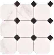 Мозаика Porcelain mosaic Mosaic 9.5+2.5 YH9955 30.1х30.1 керамогранит матовая белый, черный