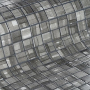 Мозаика Stripes стекло 31.3х49.5 см матовая, рельефная чип 2.5x2.5 мм, серый, черный