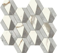 Мозаика Marvel Mosaico Hive Hex Lappato 37,2x32,2 керамогранит лаппатированная белый, серый AF8Q