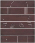 Панно KMP3STA006RN6X Мажорель Бордовый глянцевый (из 6 частей 6х28,5) 36x28,5x1 Kerama Marazzi керамическое