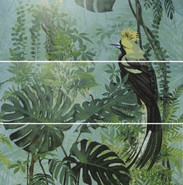 Панно Decor Set (3) DEF Virnia Turquoise 40x120 матовое керамическое