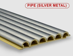 Стеновая панель Pipe silver metal Bonaparte бамбук с добавлением древесного волокна рифленая 2800х123х15 мм