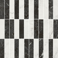 Декор KMD2MSA003BR Тубкаль Мозаичный Микс Чёрный Белый глянцевый обрезной 30х30 Kerama Marazzi керамический