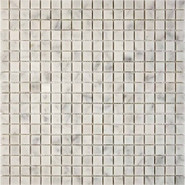Мозаика из мрамора Bianco Carrara PIX239, чип 15х15 мм, сетка 300х300х4 мм матовая, серый