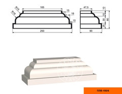 Лепнинапласт Пилястра ПЛВ-150/6 (база) фасадная полистирол 250х75х90 мм
