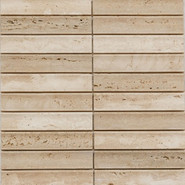 Мозаика Pixmosaic PIX 343 Yellow Travertine, Concave, чип 30х151 мм, сетка 305х318х12 мм, матовая бежевый