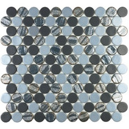 Мозаика Aqua Black Mix (на сетке) стекло 30.6x31.4