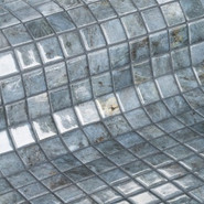 Мозаика Ezarri Hematite стекло 31.3х49.5 см глянцевая чип 25х25 мм, синий