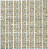 Мозаика S-840 стекло 30.5х30.5 см глянцевая чип 15х15 мм, кремовый