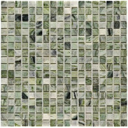 Мозаика Monaco-15 slim (Pol) камень 30.5х30.5 см полированная чип 15х15 мм, зеленый