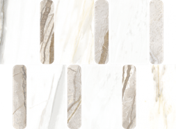 Мозаика Stellaris Ivory Mosaico Argan керамогранит 26.9х36.8 см Italon полированная, бежевый, белый, серый 600110000978