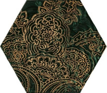 Декор Urban Colours Green Inserto Szklane Heksagon B 17.1x19.8 глянцевый керамический