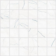 Мозаика Tagina Mosaico Segesta Blu Luc Ret керамогранит 30х30 см полированная чип 50х50 мм, белый, голубой 127301