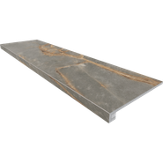 Комплект (Ступень IN01 (33x120) неполированная (прямоугол. бортик) без насечек + Подступенок (14,5x120)) керамогранит 70533