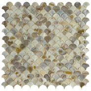 Мозаика Marble Mosaic Painted Shell Scales ракушка 30.5х30.5 см чип 25х25 мм, разноцветный