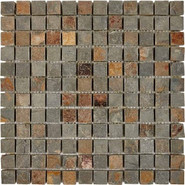 Мозаика из сланца Slate Rusty PIX299, чип 23х23 мм, сетка 305х305 мм природная, коричневый, серый