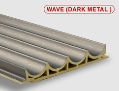 Стеновая панель Wave dark metal Bonaparte бамбук с добавлением древесного волокна рифленая 2800х100х15 мм