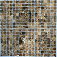 Мозаика KP-728 мрамор 30.5х30.5 см полированная чип 15х15 мм, бежевый, коричневый
