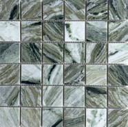 Мозаика Starmosaic Green Marble (JMST2501) натур. мрамор 30.5х30.5 см полированная чип 48х48 мм, зеленый, серый УТ-00000680