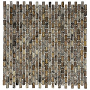 Мозаика Marble Mosaic Coffe Brick Shell ракушка 30.5х30.5 см чип 10х20 мм, коричневый, темно-коричневый