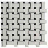 Мозаика PS2348-07 керамика 30х30 см матовая чип 23х48 мм, серый, черный