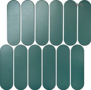 Мозаика P-560 керамика матовая 27.6х29 см NSmosaic Porcelain Series чип 43х148 мм, зеленый