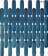 Мозаика R-344 керамика глянцевая 30х30 см чип 23х98 мм, синий