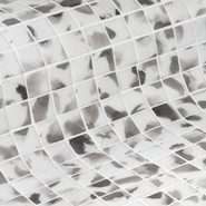 Мозаика Shades стекло 31.3х49.5 см матовая, рельефная чип 2.5x2.5 мм, белый, коричневый