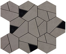 Мозаика Boost Smoke Mosaico Hex Black AN69 25x28,5 керамогранитная