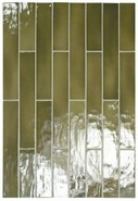 Настенная плитка Manacor Basil Green 6.5x40 глянцевая керамическая