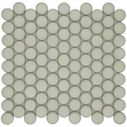 Мозаика Marble Mosaic Round White стекло 30х30 см глянцевая чип 28.5x30 мм, белый