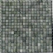 Мозаика PIX 311 Jet Green, мрамор 30.5х30.5 см Pixmosaic матовая чип 15х15 мм, зеленый, серый