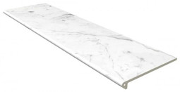 Ступень фронтальная Peldano Redondeado Carrara Blanco Liso 33x119.7 клинкер матовая Gres de Aragon Marble 970180