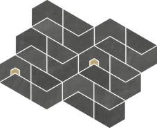 Мозаика Континуум Петрол Джуэл керамогранит 31.1х38.2 см матовая, черный 620110000180