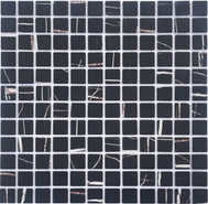 Мозаика PIX755 из стекла, 30х30 см Pixmosaic матовая чип 23x23 мм, золотой, черный