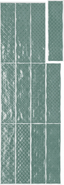 Настенная плитка Music Verde Decor 7.5x30 глянцевая, рельефная (структурированная) керамическая