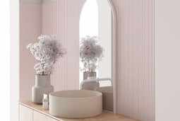 Настенная плитка Costa Nova Onda Pink Stony Matt 5x20 Equipe матовая керамическая 28531
