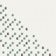 Мозаика Metrica Parallele 3 керамика 30х30 см Appiani глянцевая чип 12х12 мм, белый, зеленый, коричневый PARA003