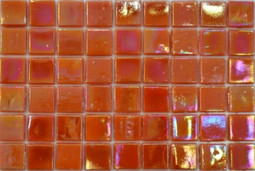 Мозаика Taurus-Lux-1 прокрашенная в массе стекло 32.7х32.7 см перламутровая чип 15х15 мм, оранжевый