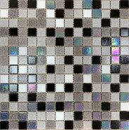 Мозаика Boston 32.7х32.7 стекло глянцевая чип 20х20 мм, бежевый, белый, черный