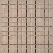 Мозаика из мрамора Crema Nova PIX230, чип 23х23 мм, сетка 305х305х6 мм матовая, бежевый