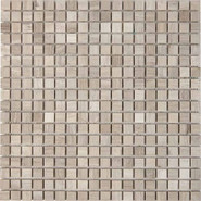 Мозаика из мрамора White Wooden PIX255, чип 15х15 мм, сетка 305х305x4 мм матовая, бежевый