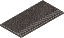 Ступень угловая Контемпора X2 Закруглённая Грип Левая Карбон (Carbon Gradino Round Grip 30x60 SX) керамогранит