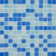 Мозаика Togama Caribe стекло 34х34 см глянцевая чип 25х25 мм, синий, голубой