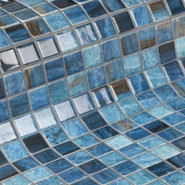 Мозаика Ezarri Tanzanite стекло 31.3х49.5 см глянцевая чип 25х25 мм, синий