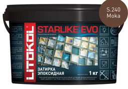 Затирка для плитки эпоксидная Litokol двухкомпонентный состав Starlike Evo S.240 Moka 1 кг 499220002